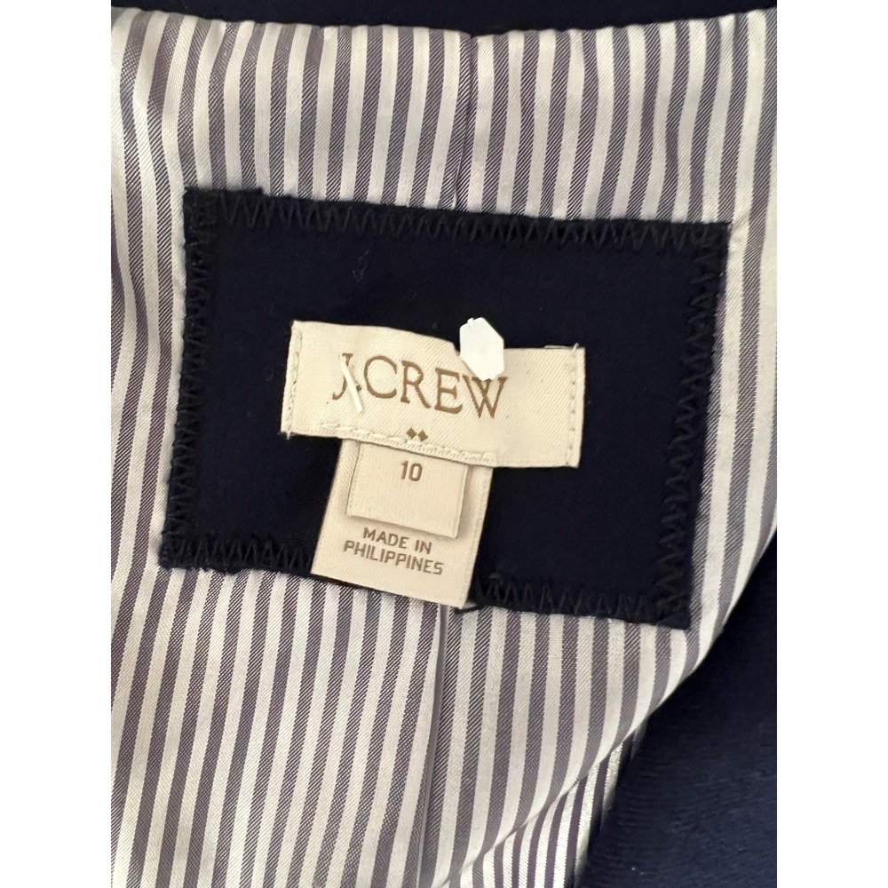 J.Crew Schoolboy Blazer Navy Blue Gold Buttons Sz 10 Wool Preppy Classic Career - Picture 5 of 8